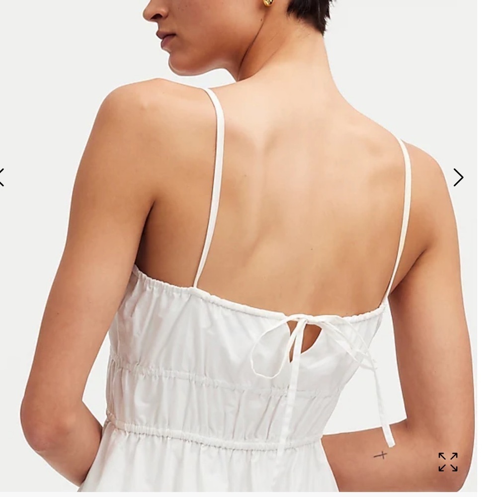 Madewell Embroidered Tank Midi Dress in Poplin NS131